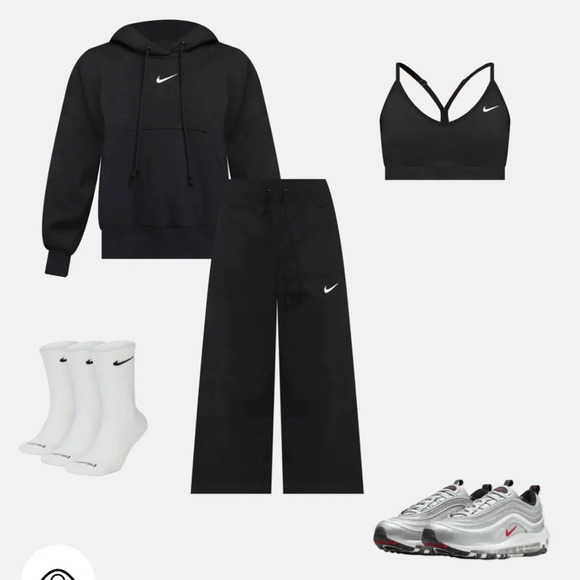 Nike Women's Sportswear Phoenix Fleece High-Waisted Cropped Wide Leg Sweatpants - Picture 7 of 9
